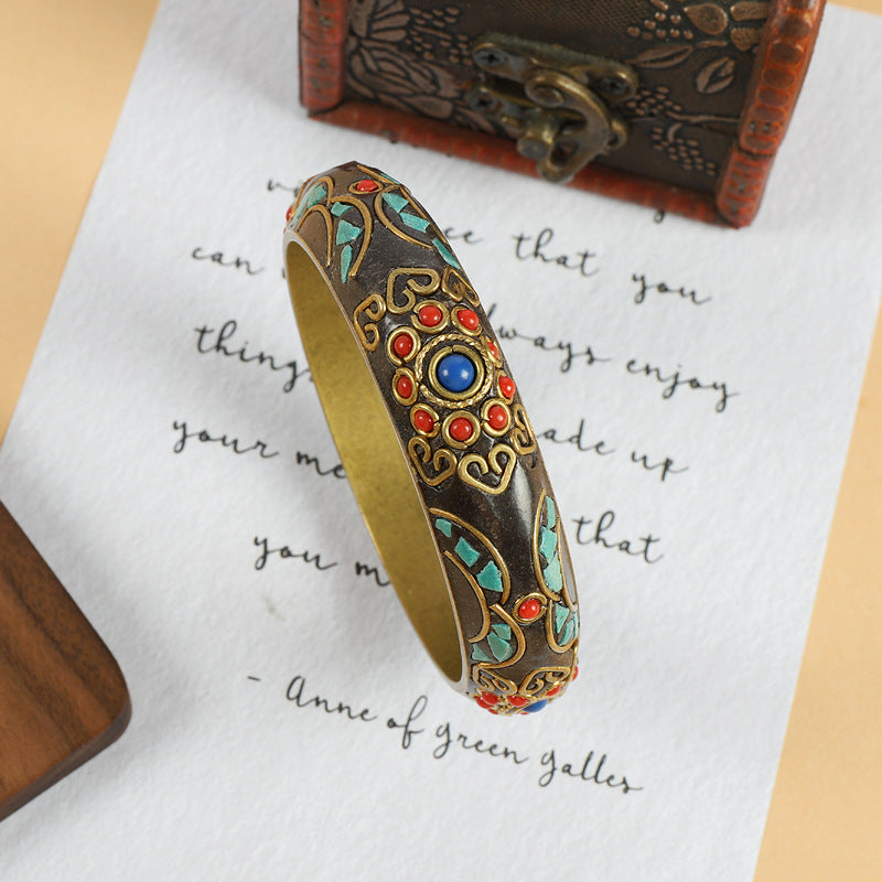 Wholesale Nepalese-style Retro Brass Bracelet